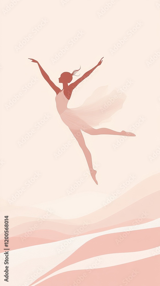 Fototapeta premium Ballerina in mid air graceful dance pose