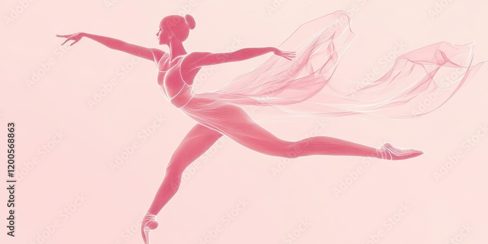 Ballerina in Motion Graceful Pose Artistic Design Ballerina in Motion Graceful Pose Artistic Design