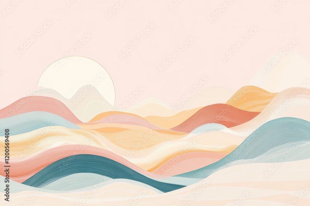 Pastel Waves Rolling Under a Gentle Sun Pastel Waves Rolling Under a Gentle Sun
