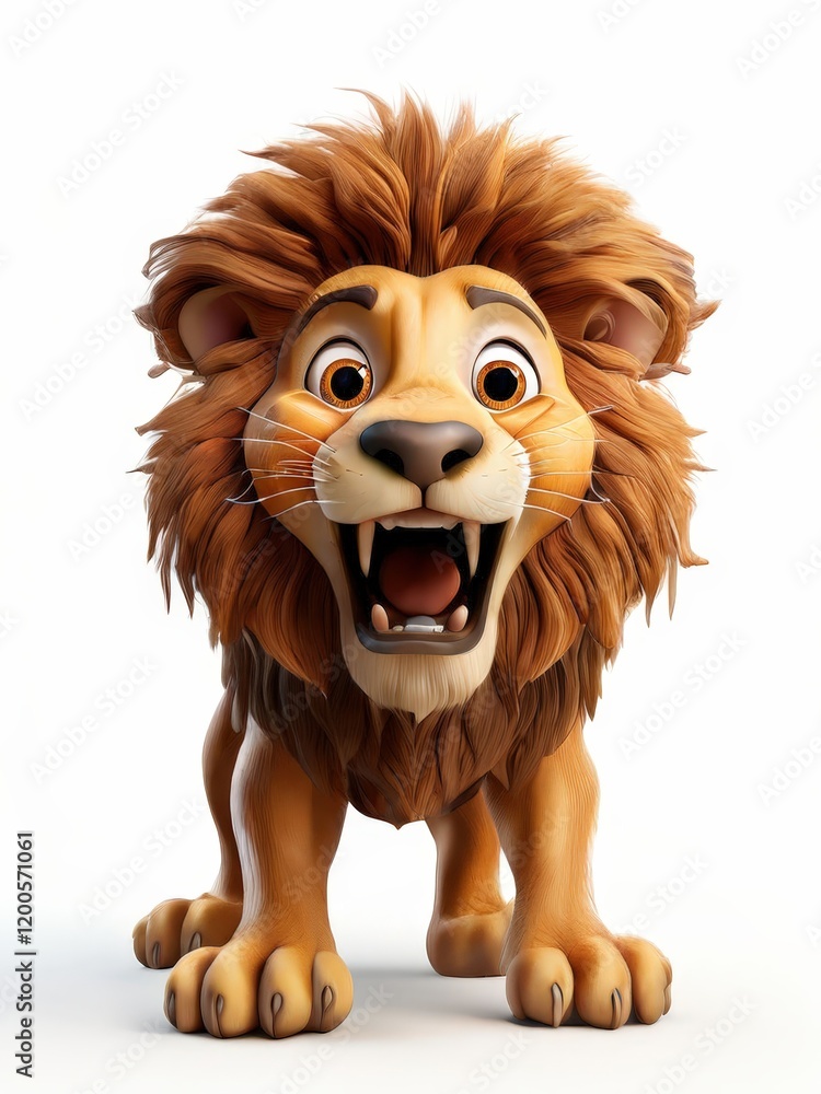 the AI Image Generator, Cute Cartoon Lion Expressing Excitement the AI Image Generator, Cute Cartoon Lion Expressing Excitement