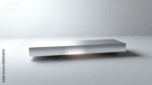 Wallpaper Mural A sleek metallic stand with a reflective surface, positioned on a white background with subtle lighting.  Torontodigital.ca