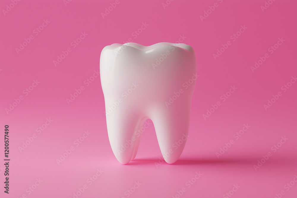 Tooth isolated on a pink background Tooth isolated on a pink background