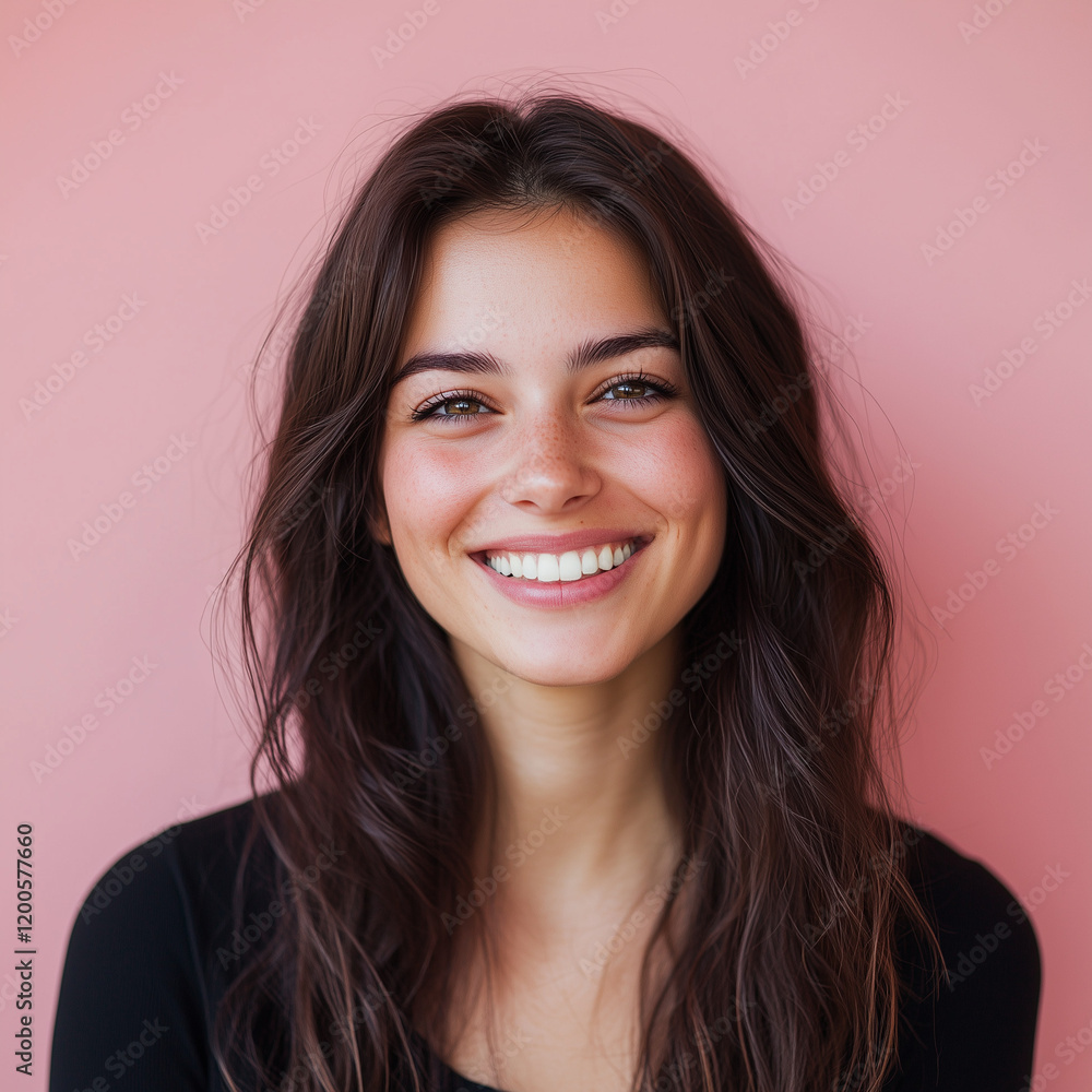 Smiling woman isolated on a color background
Smiling woman isolated on a color background
