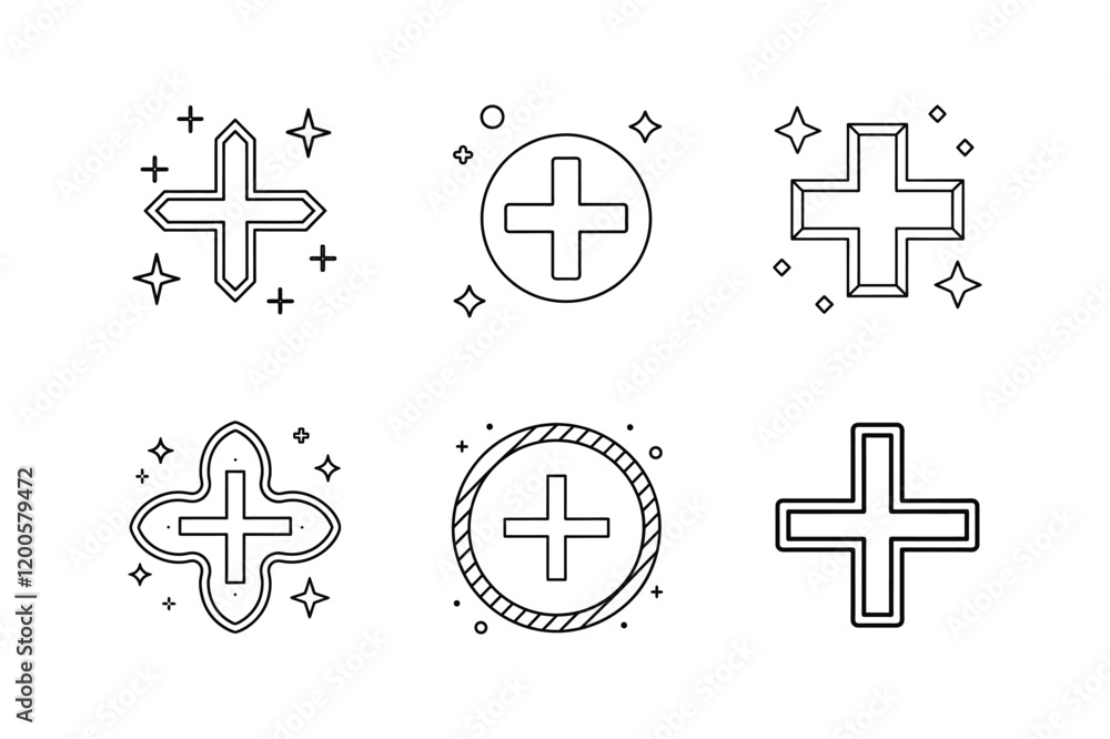 plus line art vector illustration plus line art vector illustration