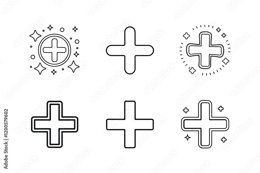 Obraz premium plus icon line art vector illustration