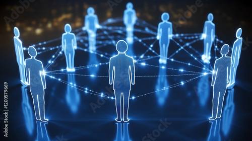 Human networking concept with interconnected nodes and lines