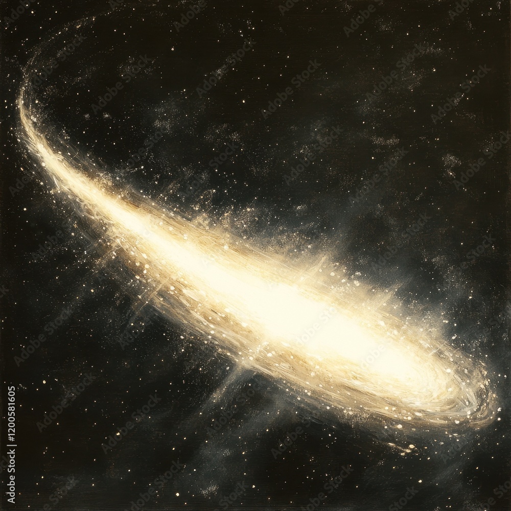 Obraz premium Celestial Swirl A Galaxy In Golden Hues