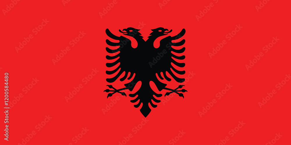 Fototapeta premium Albania National Flag