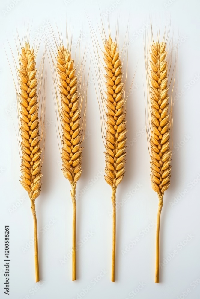 Wheat ears photography white background still life close-up