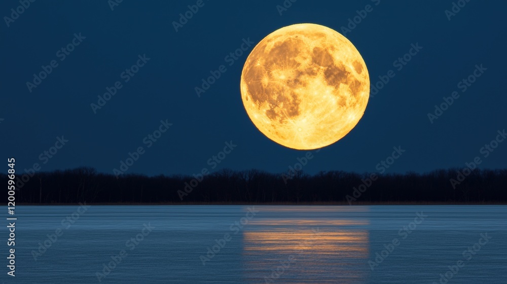 Passion and motivation excitement, A stunning full moon illuminates the night sky, reflecting beautifully on a calm body of water, creating a serene and enchanting atmosphere.