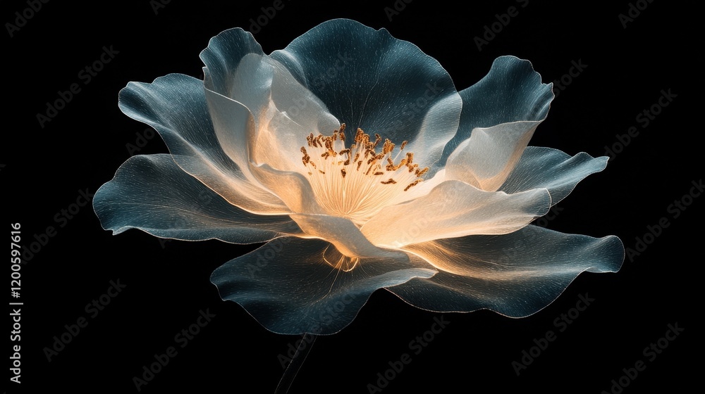 Obraz premium Illuminated Flower Blossom Dark Background