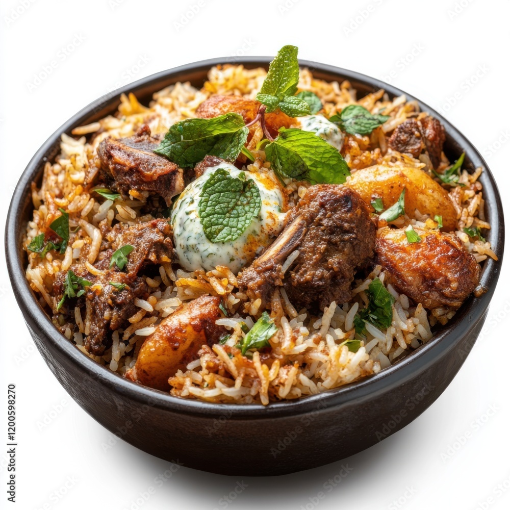 Fototapeta premium Biryani Rice with Spiced Lamb
