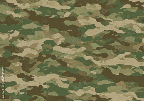 Wallpaper Mural Close-up of fabric texture featuring military camouflage pattern, ideal background for military or tactical themes Torontodigital.ca