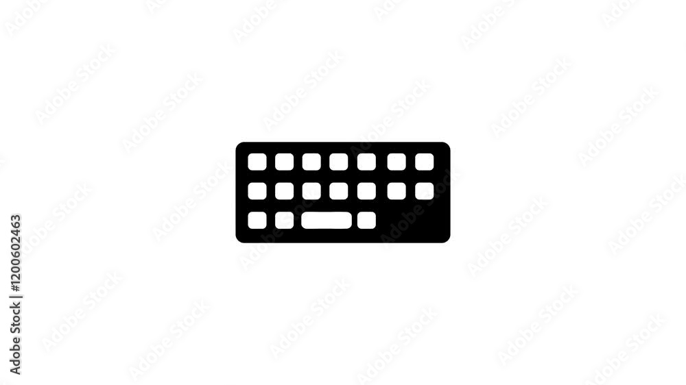 Abstract animated of laptop keyboard icon on background Abstract animated of laptop keyboard icon on background