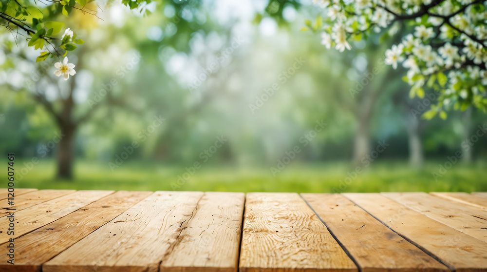 Spring summer beautiful natural background in sunlight and empty wooden table outdoors. Spring summer beautiful natural background in sunlight and empty wooden table outdoors.