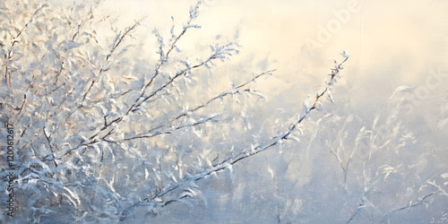 Wallpaper Mural Blurry Frost-Covered Branches Glistening in the Cold Torontodigital.ca