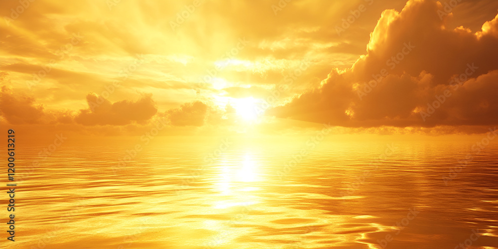 Blurry Horizon with Golden Light Reflecting on Water Blurry Horizon with Golden Light Reflecting on Water