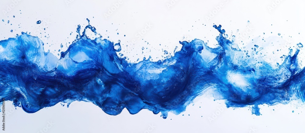 Blue liquid splash, white background, banner Blue liquid splash, white background, banner