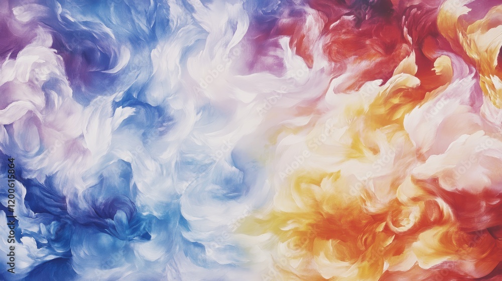 Fototapeta premium Abstract Colorful Swirling Cloudscape Painting