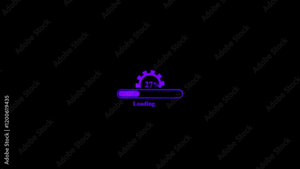Simple design loading bar icon with gear isolated on background Simple design loading bar icon with gear isolated on background