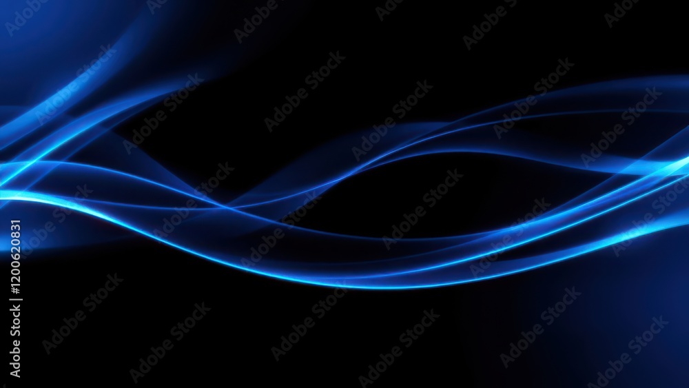 Naklejka premium a close up of a blue smoke wave on a black background, 