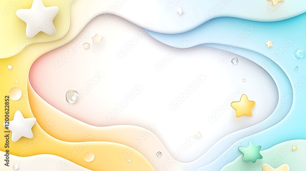 Pastel Waves with Stars and Bubbles Abstract Background Pastel Waves with Stars and Bubbles Abstract Background
