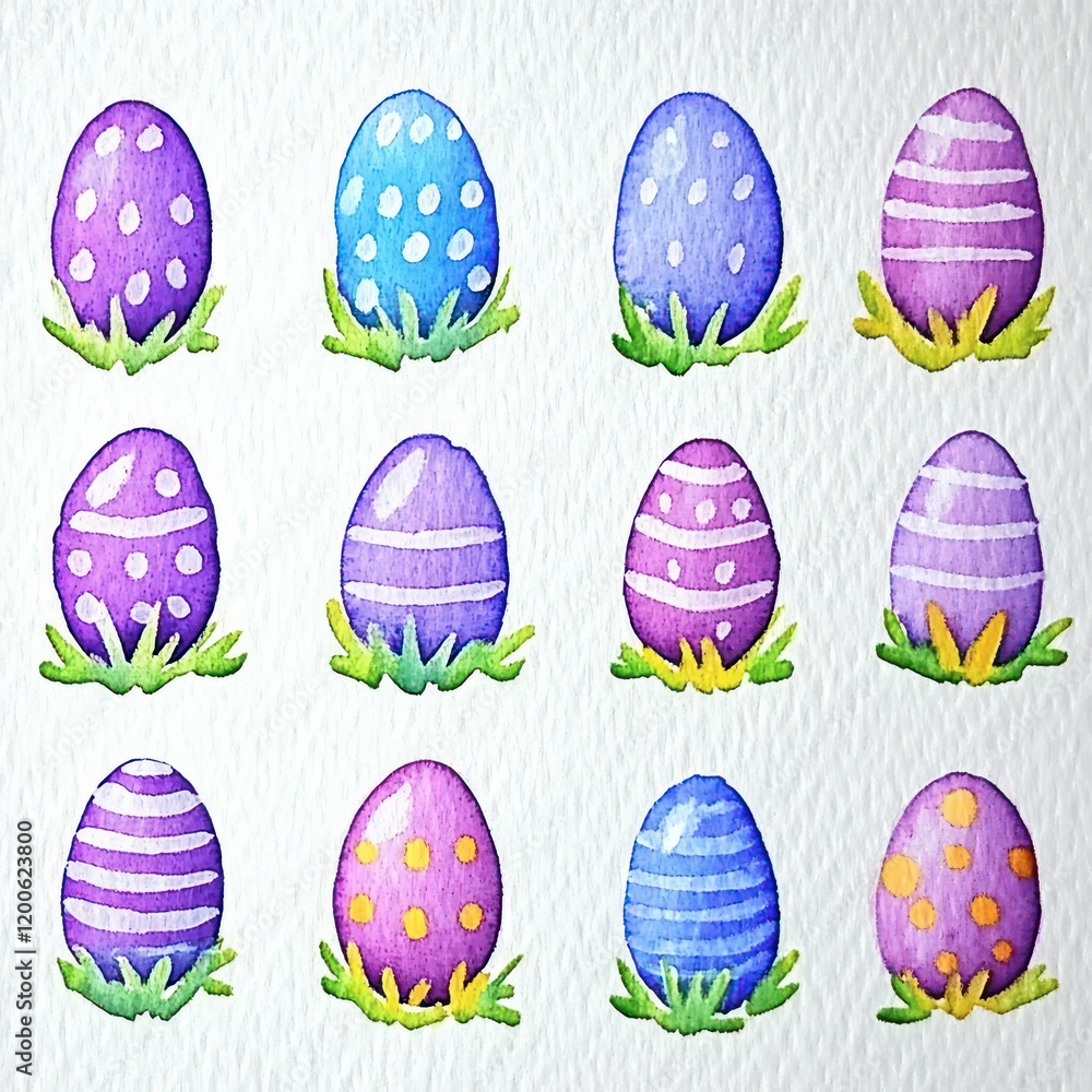 A beautiful Easter set featuring colorful eggs with intricate patterns, decorated for the holiday, evoking a festive and cheerful atmosphere. A beautiful Easter set featuring colorful eggs with intricate patterns, decorated for the holiday, evoking a festive and cheerful atmosphere.
