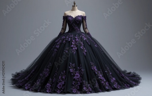 Photo of a beautiful black wedding dress design photo