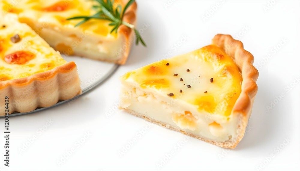Close-up of a beautiful, freshly baked quiche Lorraine. Close-up of a beautiful, freshly baked quiche Lorraine.