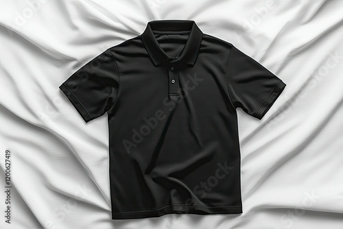 High Quality Image of Polo Black Mens Tshirts Mockup Design Templatemockup photo