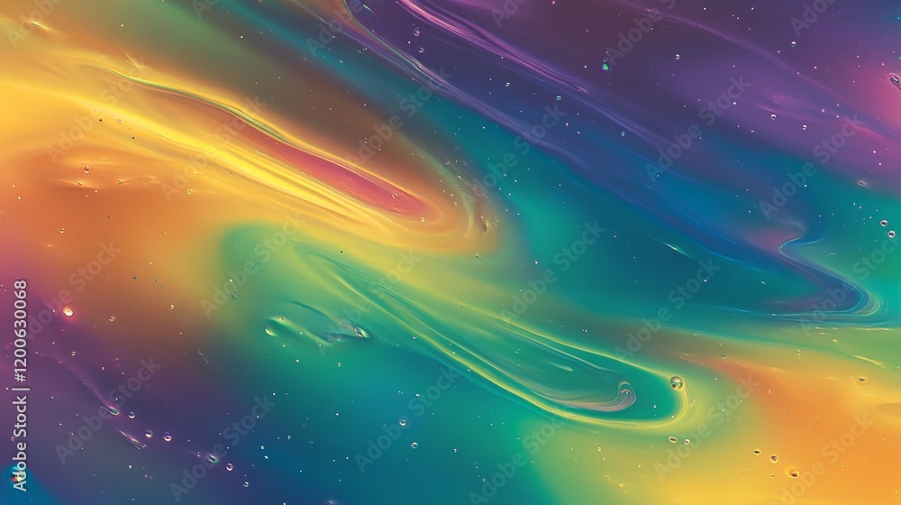 Fototapeta premium Abstract Swirling Colors Liquid Galaxy Painting