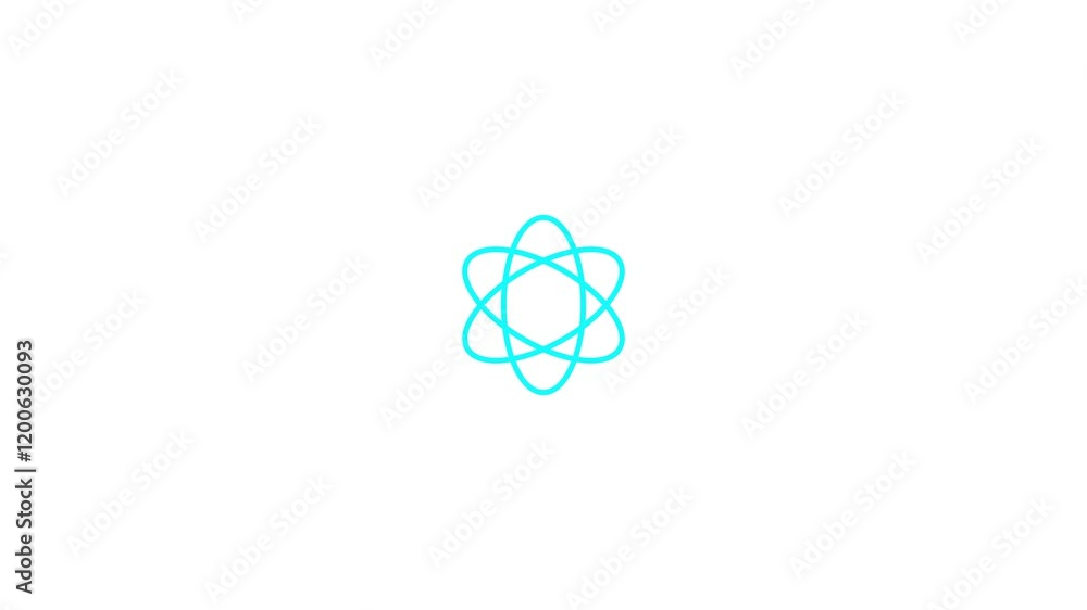 Stock design Atom line icon animated isolated on background Stock design Atom line icon animated isolated on background