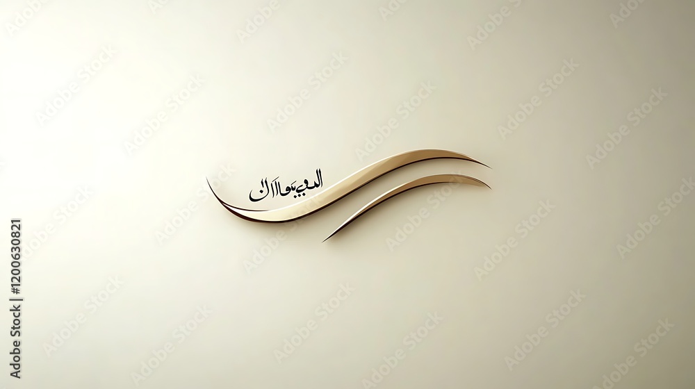 Elegant Arabic Calligraphy Design With Waves Elegant Arabic Calligraphy Design With Waves