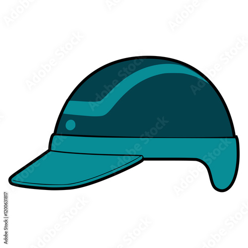 horse riding helmet sport accessories flat color vector illustration template design