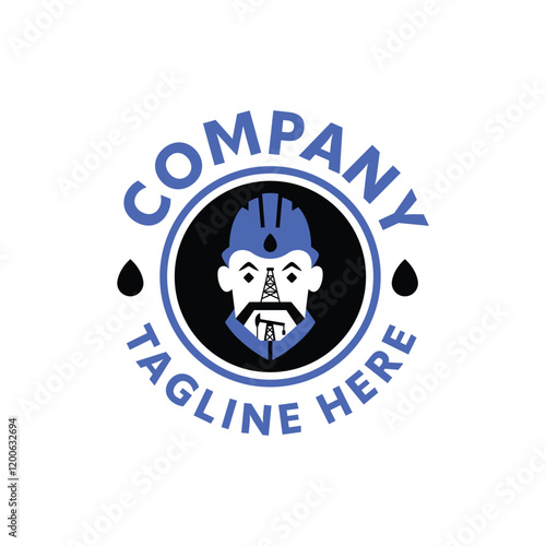 Oilfield worker logo. Unique, simple, character.