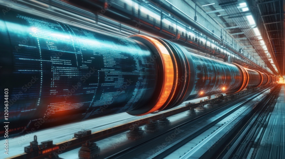 Futuristic Data Highway: Digital Information Streaming Through Advanced Technology Futuristic Data Highway: Digital Information Streaming Through Advanced Technology