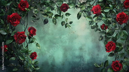 Vibrant Bunch of Red Roses Flourishing Against a Lush Green Background Symbolizing Love Beauty and Nature in a Stunning Floral Arrangement Display