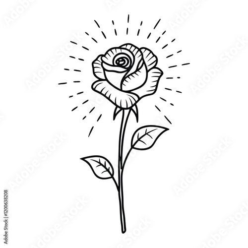 This rose flower line art vector illustration is perfect for digital or print projects, including posters, logos, cards, wall art, and more. Easily customizable and ideal for minimalist design.