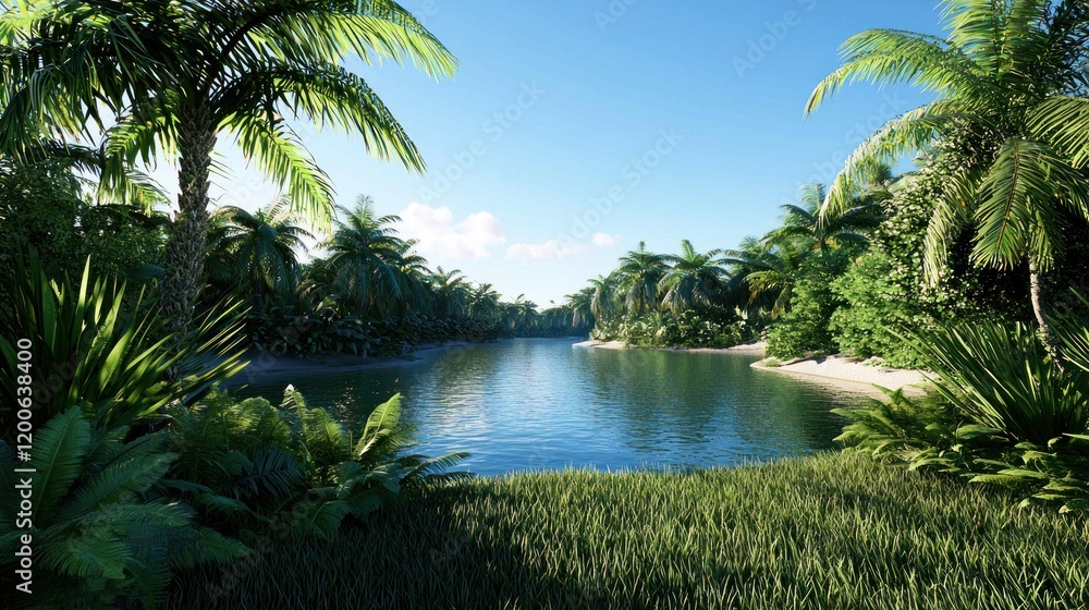 Obraz premium Tropical Paradise Lake