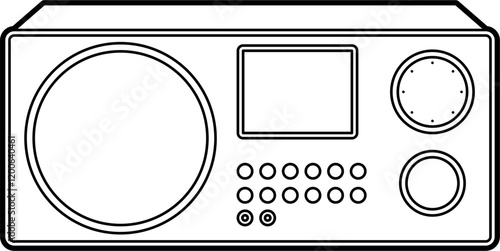 Tabletop radio outline vector