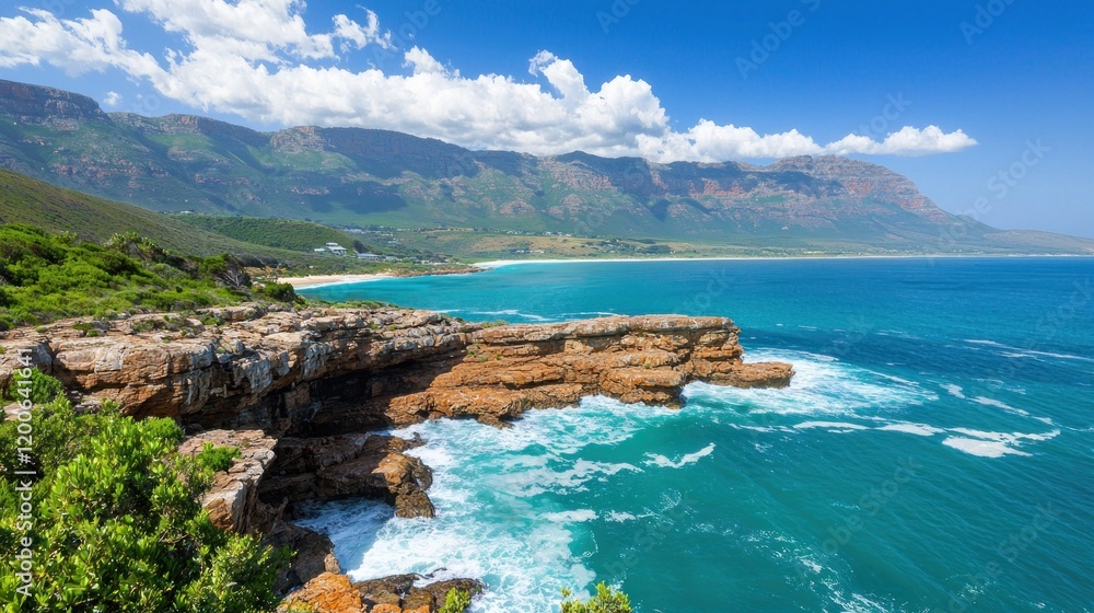 Fototapeta premium Coastal Mountain and Ocean View