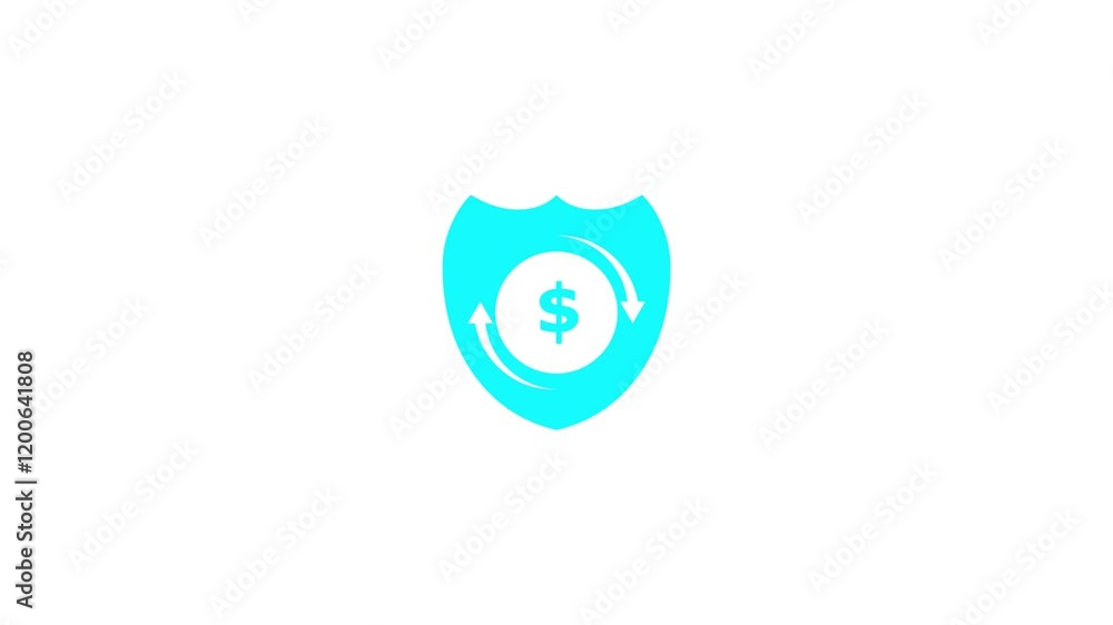 animated dollar sign with shield icon on background animated dollar sign with shield icon on background