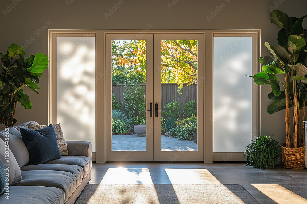 Fototapeta premium Patio Door Tint Sheet with Energy-Efficient Finish, Enhancing Comfort and Saving Energy