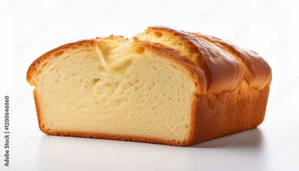 Sliced loaf of golden-brown bread, soft crumb Sliced loaf of golden-brown bread, soft crumb