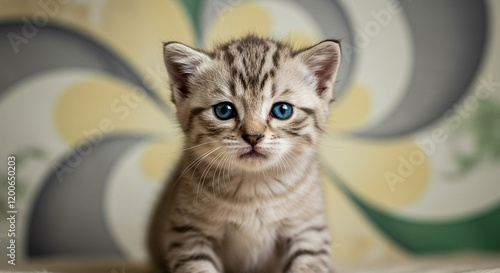 Adorable Kitten with Blue Eyes Cute Pet Domestic Cat