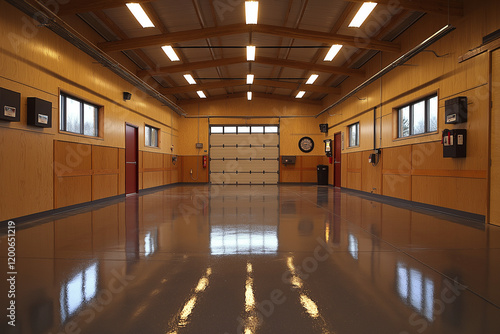 Workshop with Fiber Cement Walls and Vinyl Flooring for Practical Durability