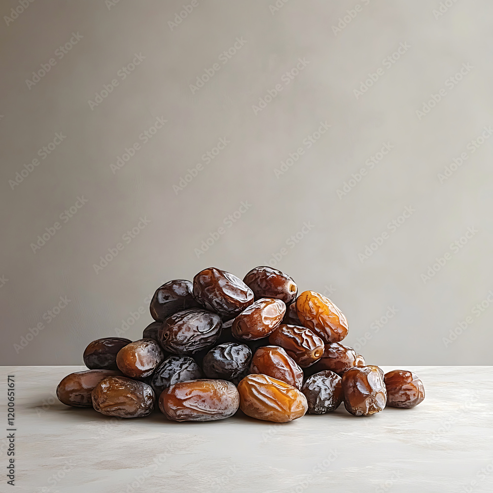Dried dates in a wooden bowl. Ramadan iftar food on a white background. Dried dates in a wooden bowl. Ramadan iftar food on a white background.