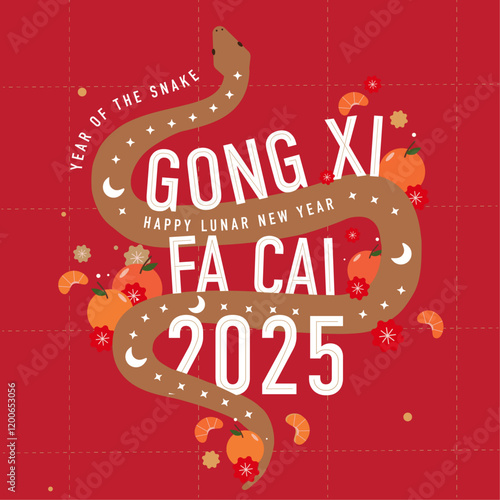 CNY Snake wood Gong xi fa cai  photo