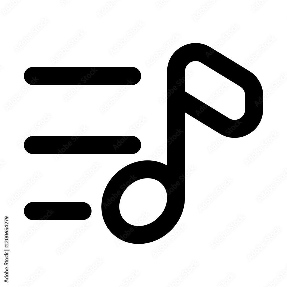 Note Music icon vector illustration style Note Music icon vector illustration style
