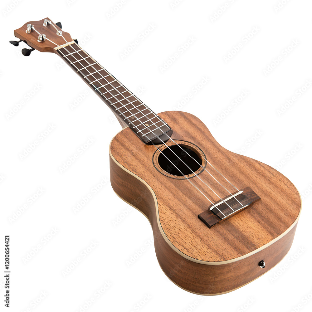 Fototapeta premium Classic Wooden Ukulele Acoustic String Instrument , transparent background PNG